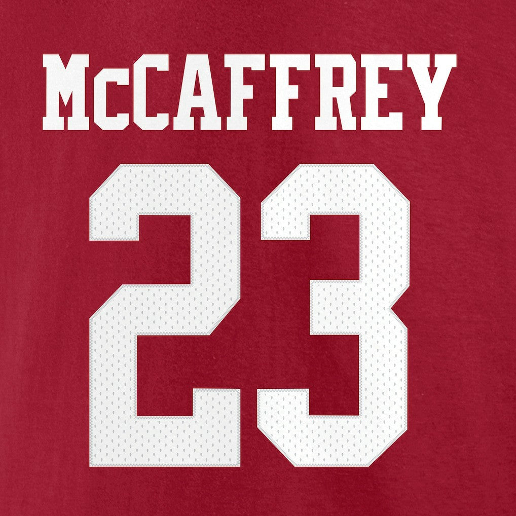 Christian McCaffrey San Francisco 49ers Player Icon Name & Number T-Shirt Scarlet - Fanatics