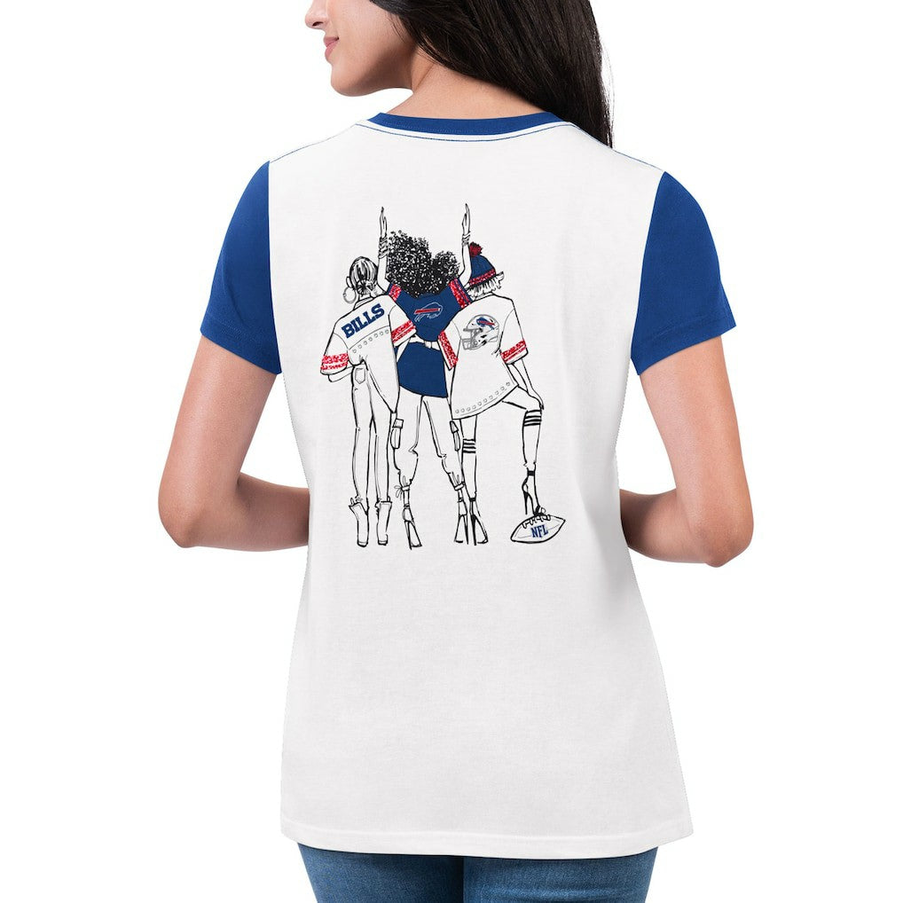 Buffalo Bills G-III 4Her by Carl Banks Women's Fashion Illustration T-Shirt White/Royal - NFL