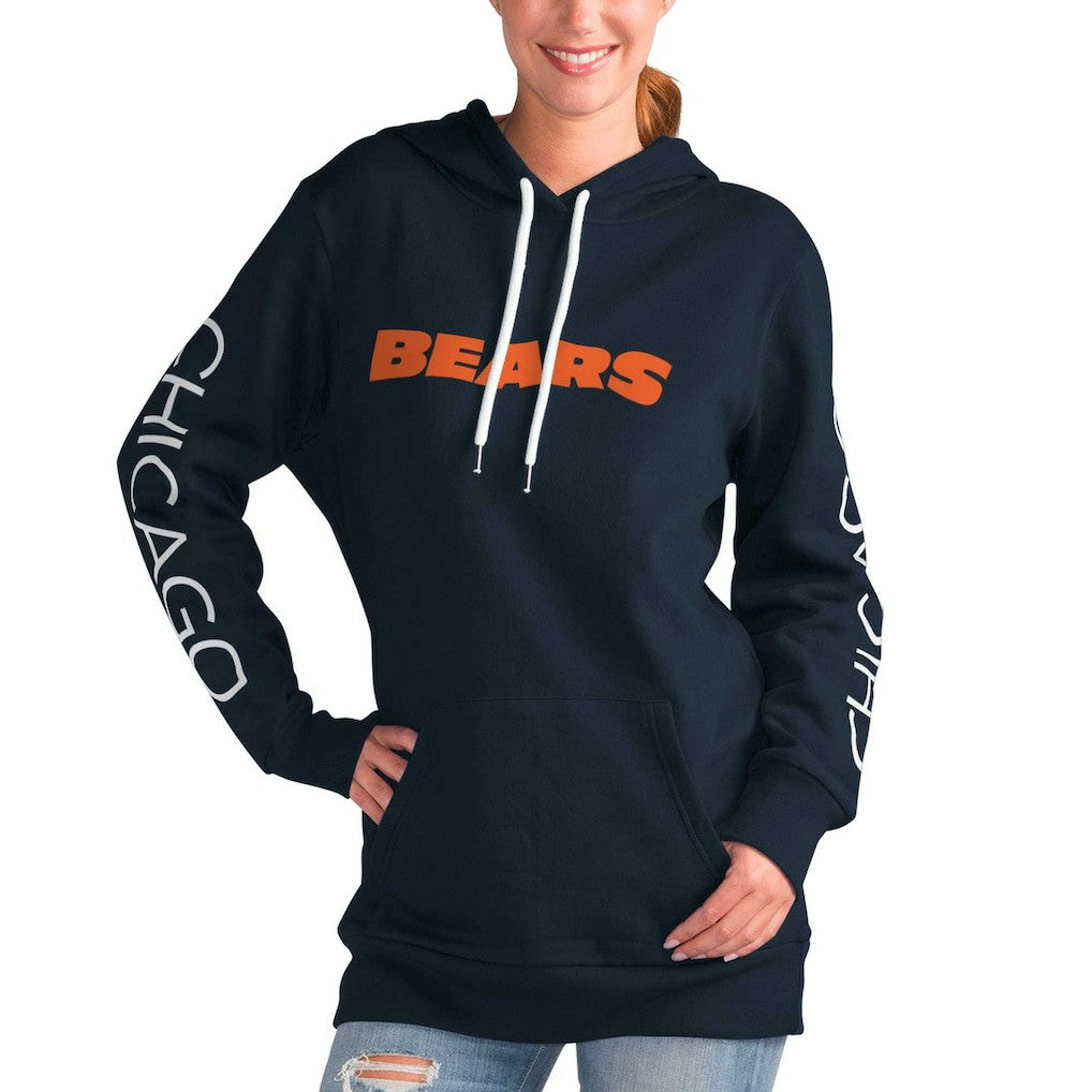 Chicago Bears G-III 4Her by Carl Banks Women's Extra Inning Pullover Hoodie Navy - NFL