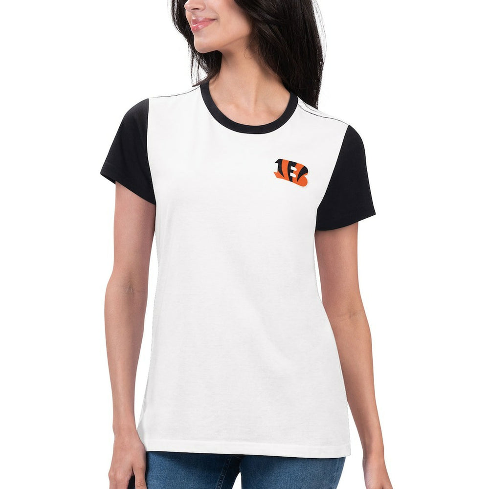 Cincinnati Bengals G-III 4Her by Carl Banks Women's Fashion Illustration T-Shirt White/Black - NFL