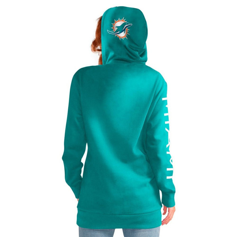 Miami Dolphins G-III 4Her by Carl Banks Women's Extra Inning Pullover Hoodie Aqua - NFL