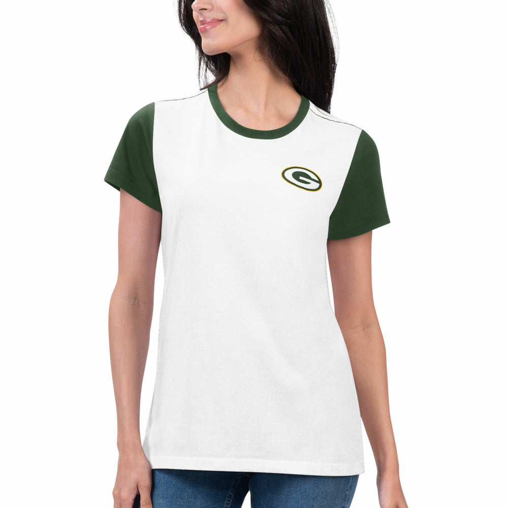Green Bay Packers G-III 4Her by Carl Banks Women's Fashion Illustration T-Shirt White/Green - NFL