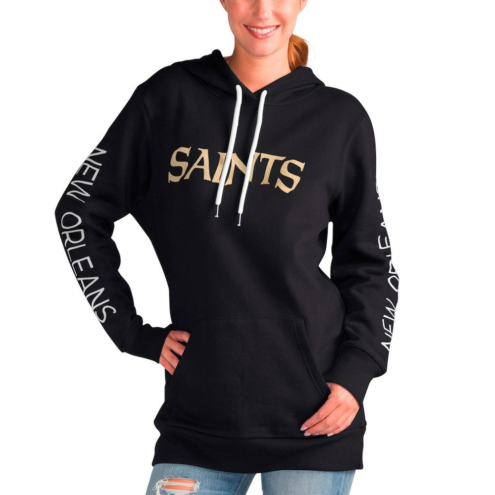 New Orleans Saints G-III 4Her by Carl Banks Women's Extra Inning Pullover Hoodie Black - NFL