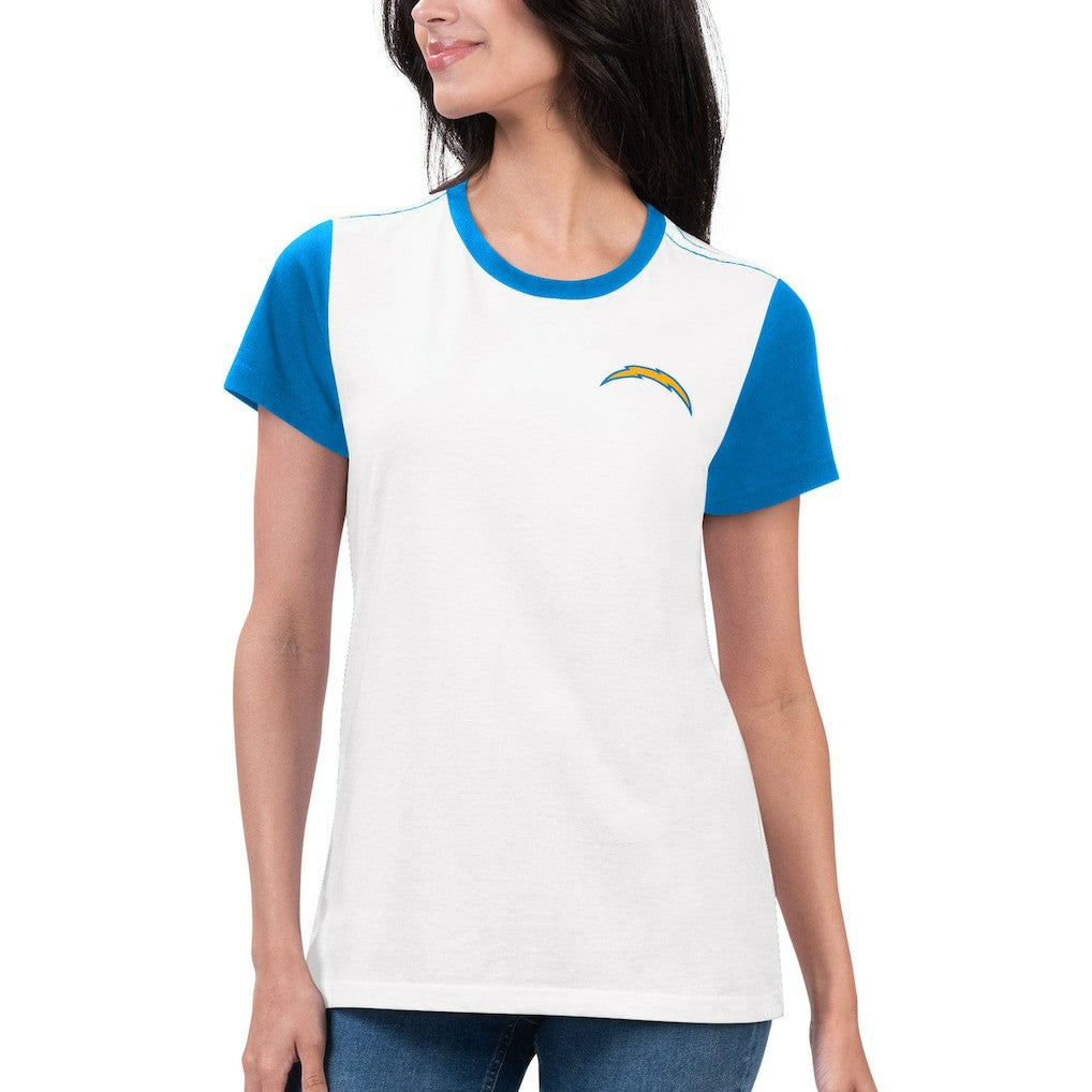 Los Angeles Chargers G-III 4Her by Carl Banks Women's Fashion Illustration T-Shirt White/Powder Blue - NFL