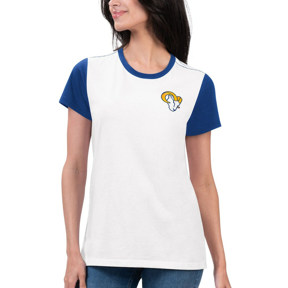 Los Angeles Rams G-III 4Her by Carl Banks Women's Fashion Illustration T-Shirt White/Royal - NFL