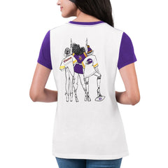 Minnesota Vikings G-III 4Her by Carl Banks Women's Fashion Illustration T-Shirt White/Purple - NFL