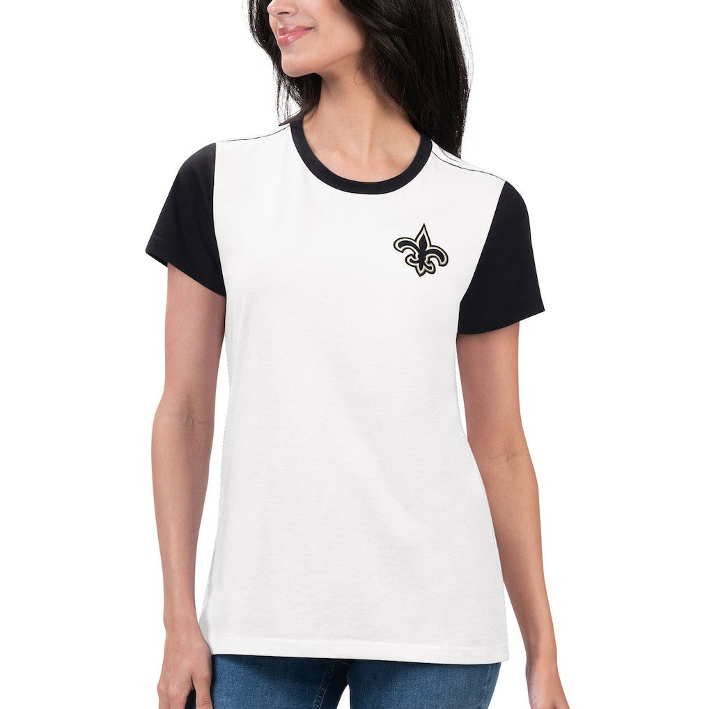 New Orleans Saints G-III 4Her by Carl Banks Women's Fashion Illustration T-Shirt White/Black - NFL