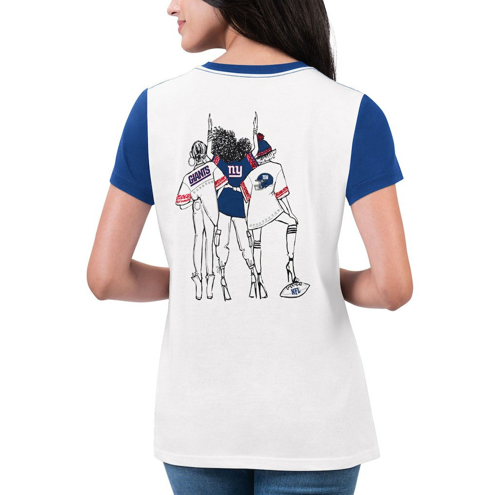 New York Giants G-III 4Her by Carl Banks Women's Fashion Illustration T-Shirt White/Royal - NFL