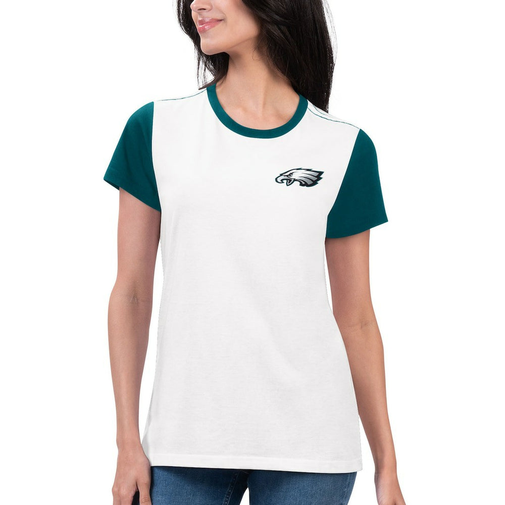 Philadelphia Eagles G-III 4Her by Carl Banks Women's Fashion Illustration T-Shirt White/Midnight Green - NFL