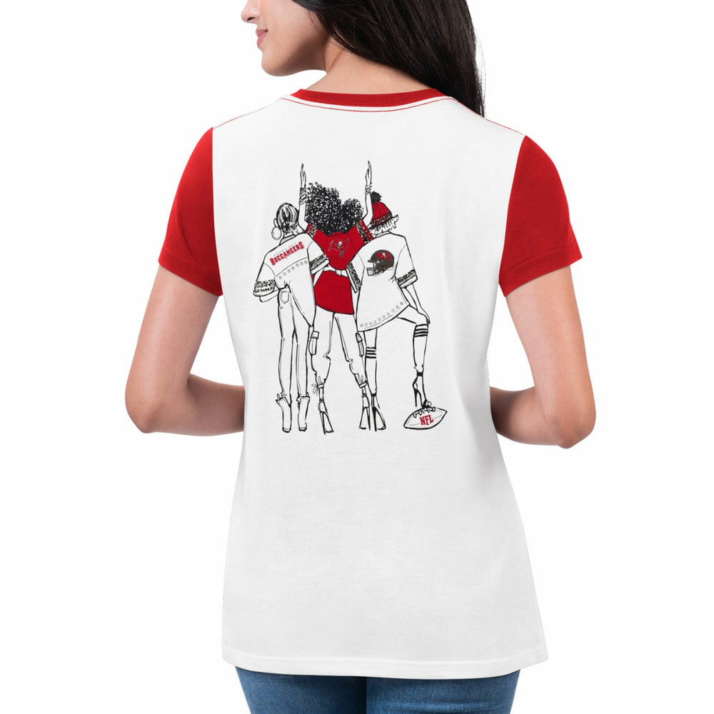Tampa Bay Buccaneers G-III 4Her by Carl Banks Women's Fashion Illustration T-Shirt White/Red - NFL