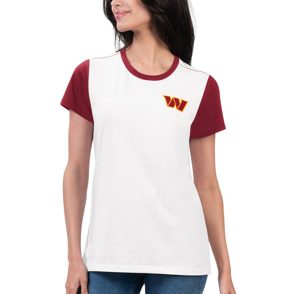 Washington Commanders G-III 4Her by Carl Banks Women's Fashion Illustration T-Shirt White/Burgundy - NFL