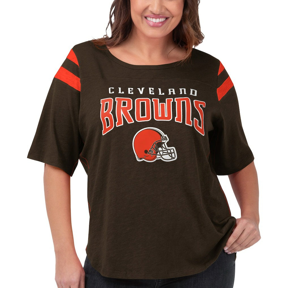 Cleveland Browns G-III 4Her by Carl Banks Women's Plus Size Linebacker T-Shirt Brown - NFL