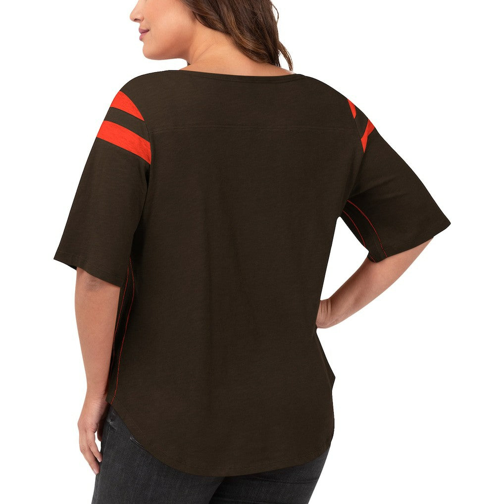 Cleveland Browns G-III 4Her by Carl Banks Women's Plus Size Linebacker T-Shirt Brown - NFL
