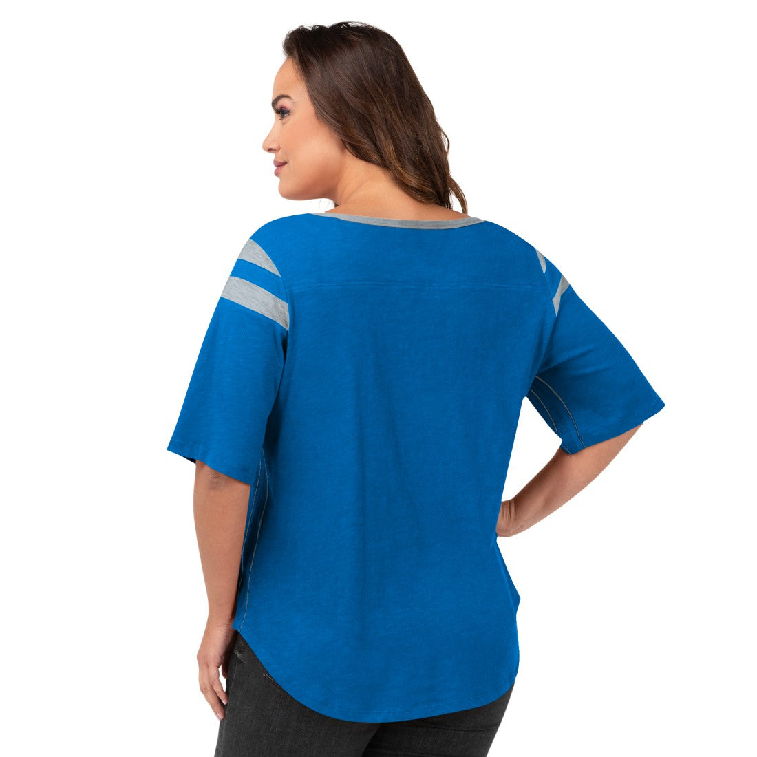 Detroit Lions G-III 4Her by Carl Banks Women's Plus Size Linebacker T-Shirt Royal - NFL