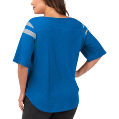 Detroit Lions G-III 4Her by Carl Banks Women's Plus Size Linebacker T-Shirt Royal - NFL