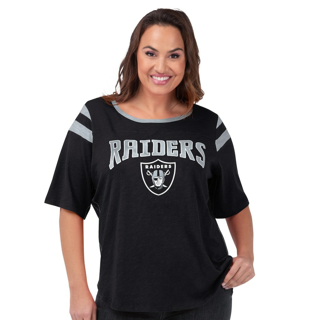 Las Vegas Raiders G-III 4Her by Carl Banks Women's Plus Size Linebacker T-Shirt Black - NFL