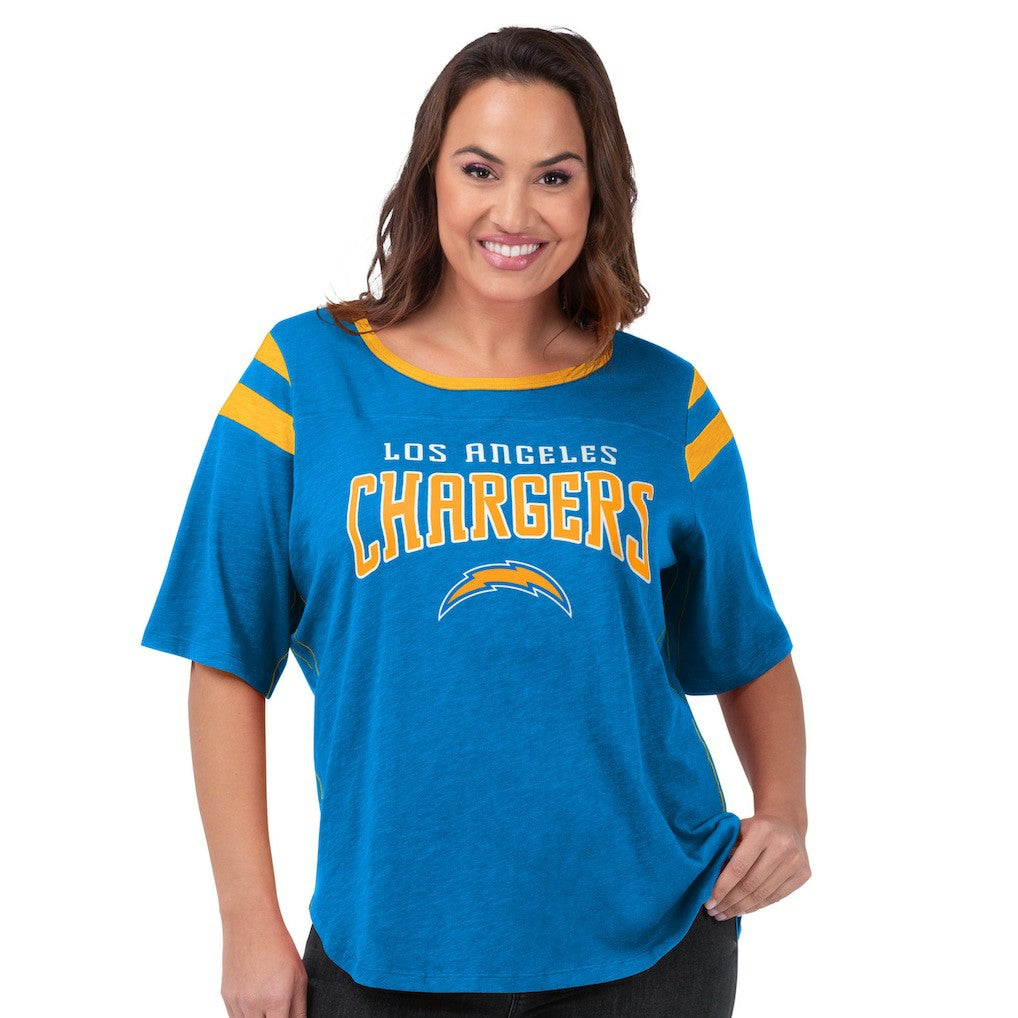 Los Angeles Chargers G-III 4Her by Carl Banks Women's Plus Size Linebacker T-Shirt Light Blue - NFL