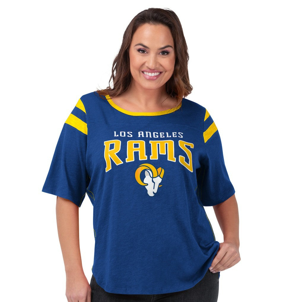 Los Angeles Rams G-III 4Her by Carl Banks Women's Plus Size Linebacker T-Shirt Royal - NFL