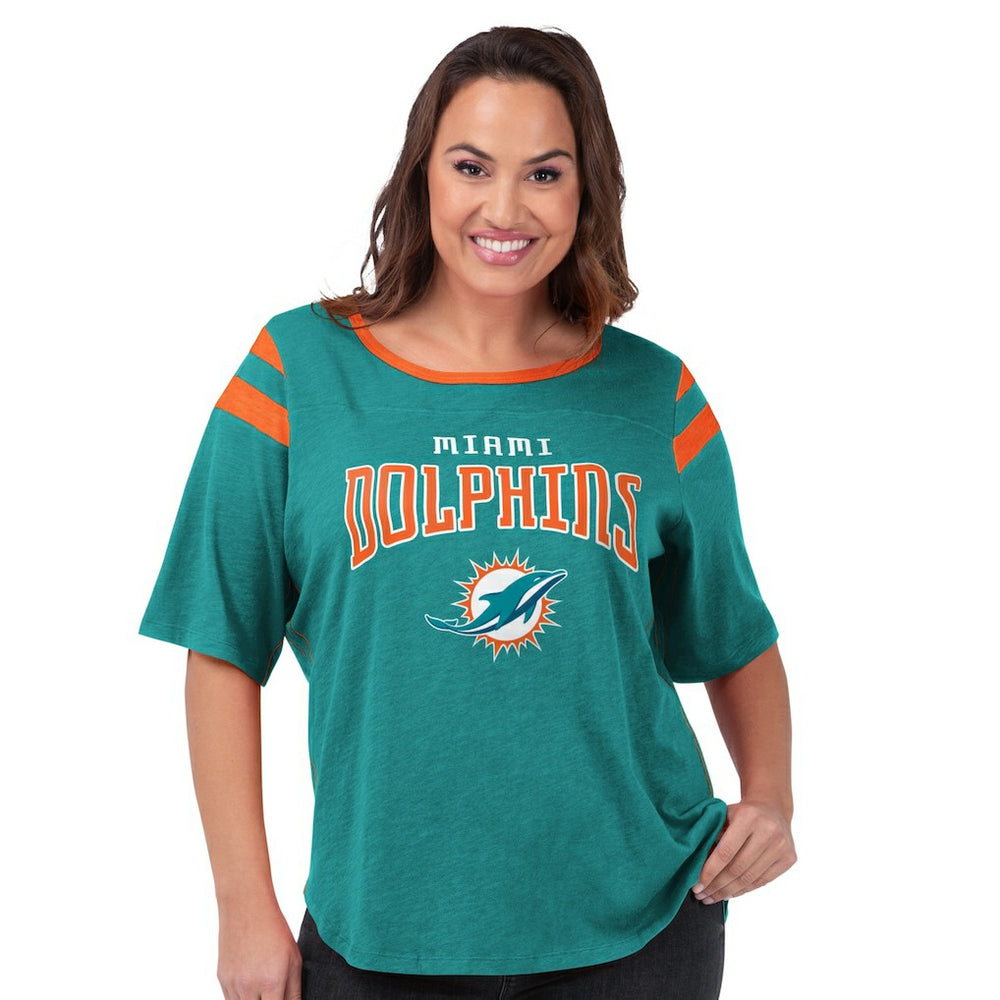 Miami Dolphins G-III 4Her by Carl Banks Women's Plus Size Linebacker T-Shirt Aqua - NFL