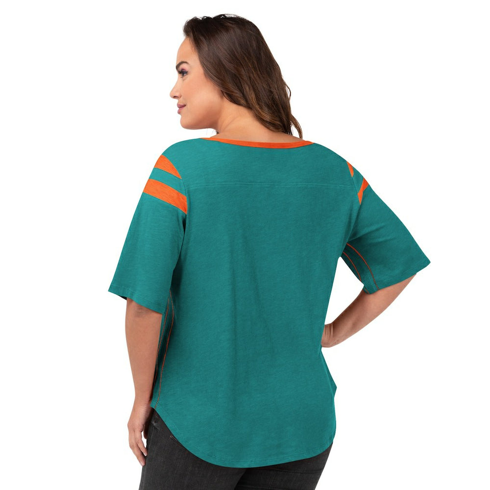 Miami Dolphins G-III 4Her by Carl Banks Women's Plus Size Linebacker T-Shirt Aqua - NFL