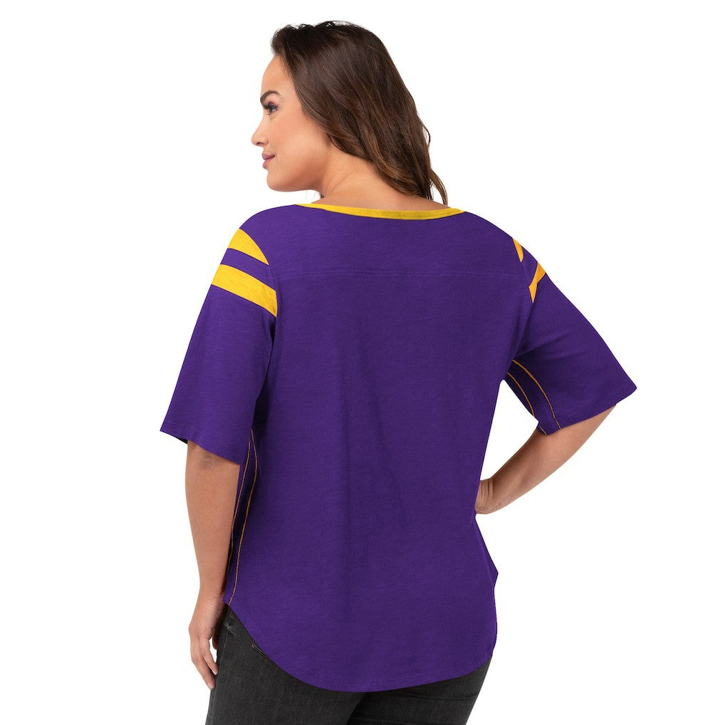 Minnesota Vikings G-III 4Her by Carl Banks Women's Plus Size Linebacker T-Shirt Purple - NFL