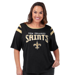 New Orleans Saints G-III 4Her by Carl Banks Women's Plus Size Linebacker T-Shirt Black - NFL