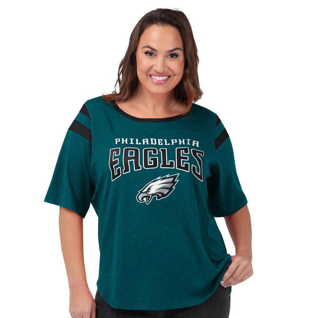 Philadelphia Eagles G-III 4Her by Carl Banks Women's Plus Size Linebacker T-Shirt Green - NFL