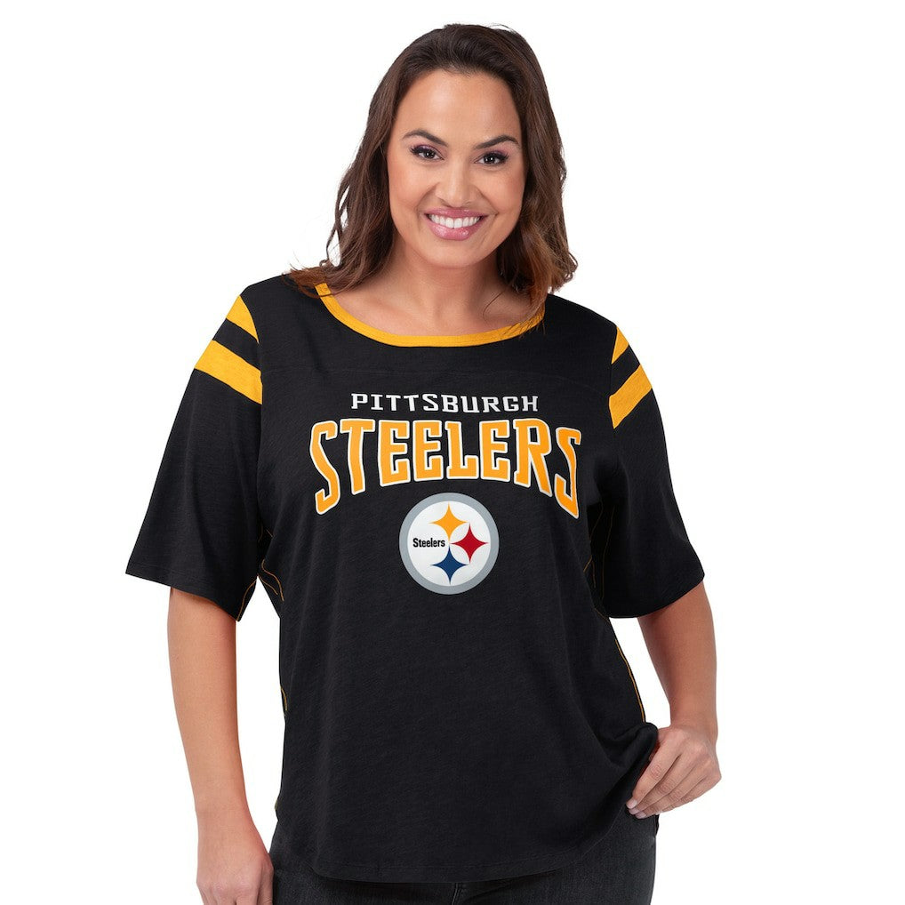 Pittsburgh Steelers G-III 4Her by Carl Banks Women's Plus Size Linebacker T-Shirt Black - NFL