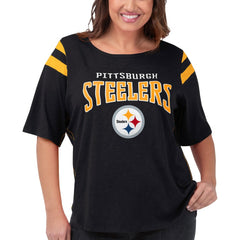 Pittsburgh Steelers G-III 4Her by Carl Banks Women's Plus Size Linebacker T-Shirt Black - NFL