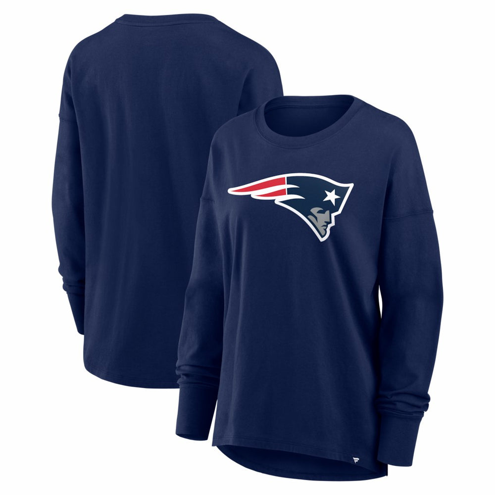 New England Patriots Women's Essential Long Sleeve T-Shirt Navy - Fanatics