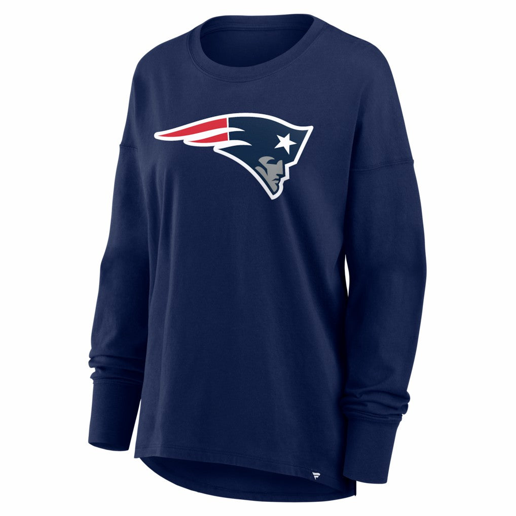 New England Patriots Women's Essential Long Sleeve T-Shirt Navy - Fanatics