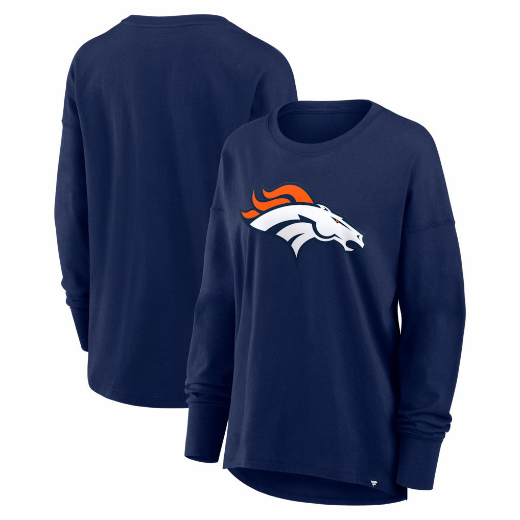 Denver Broncos Women's Essential Long Sleeve T-Shirt Navy - Fanatics