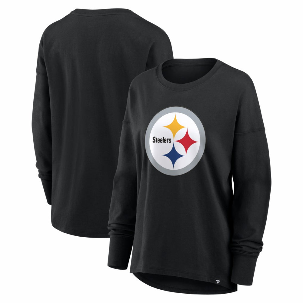 Pittsburgh Steelers Women's Essential Long Sleeve T-Shirt Black - Fanatics