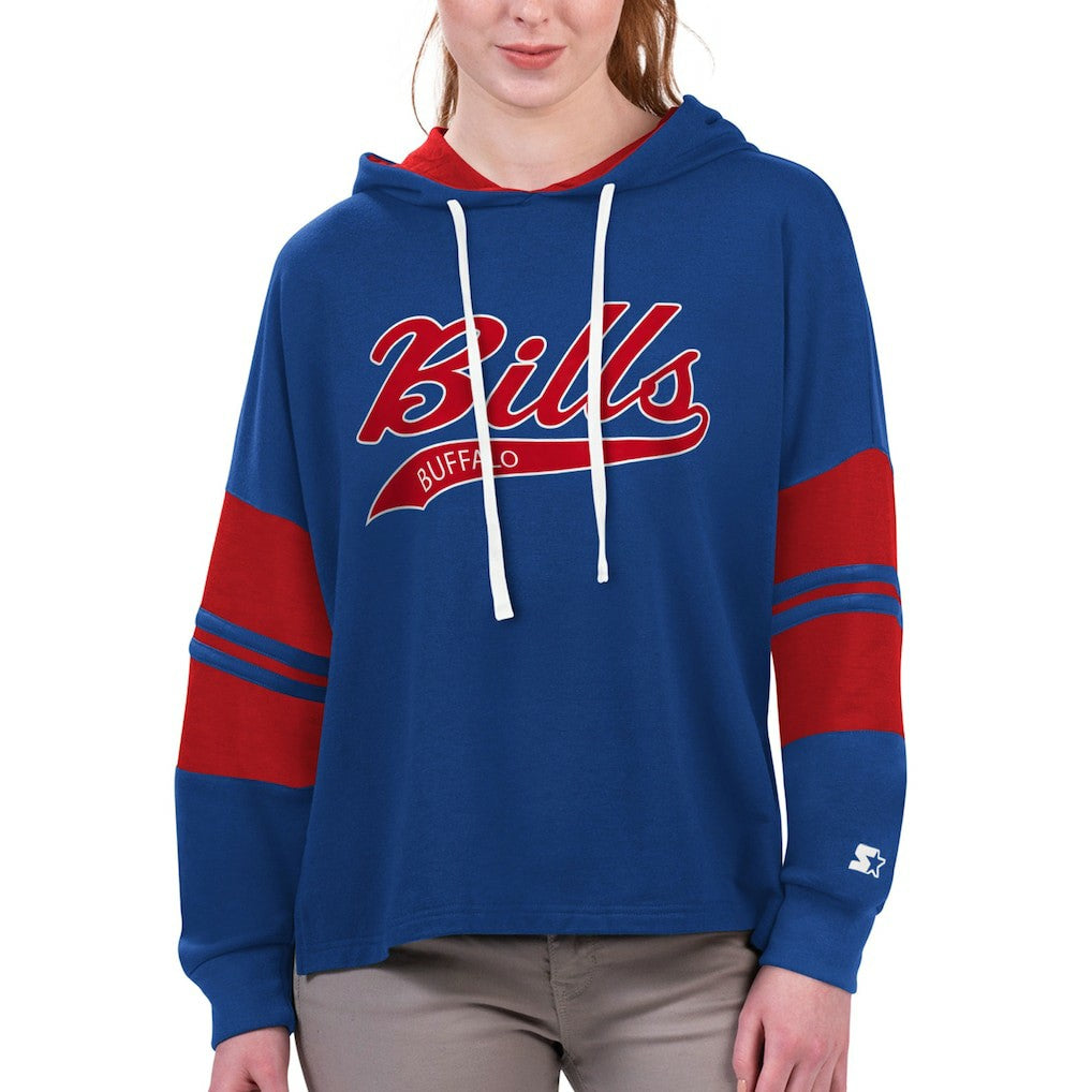 Buffalo Bills Starter Women's Bump And Run Long Sleeve Hoodie T-Shirt Royal - NFL