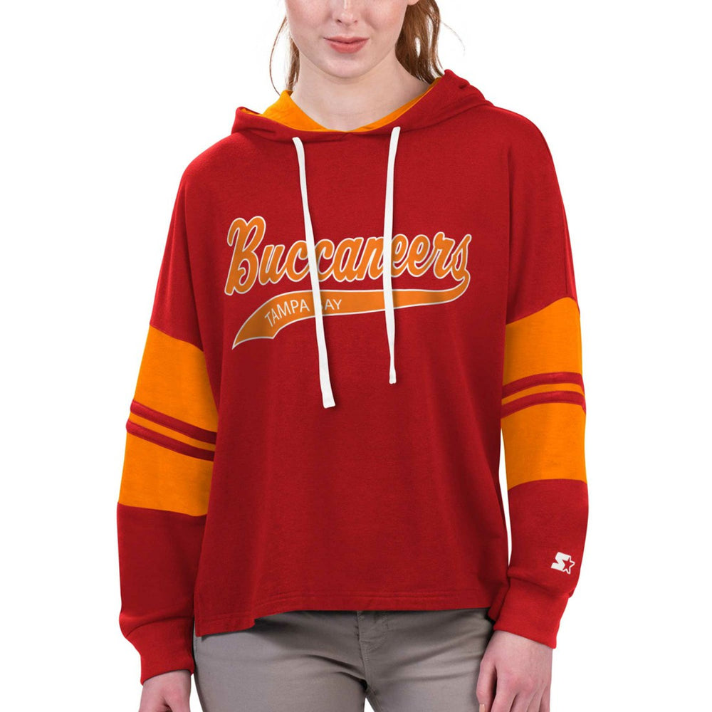 Tampa Bay Buccaneers Starter Women's Bump And Run Long Sleeve Hoodie T-Shirt Red - NFL
