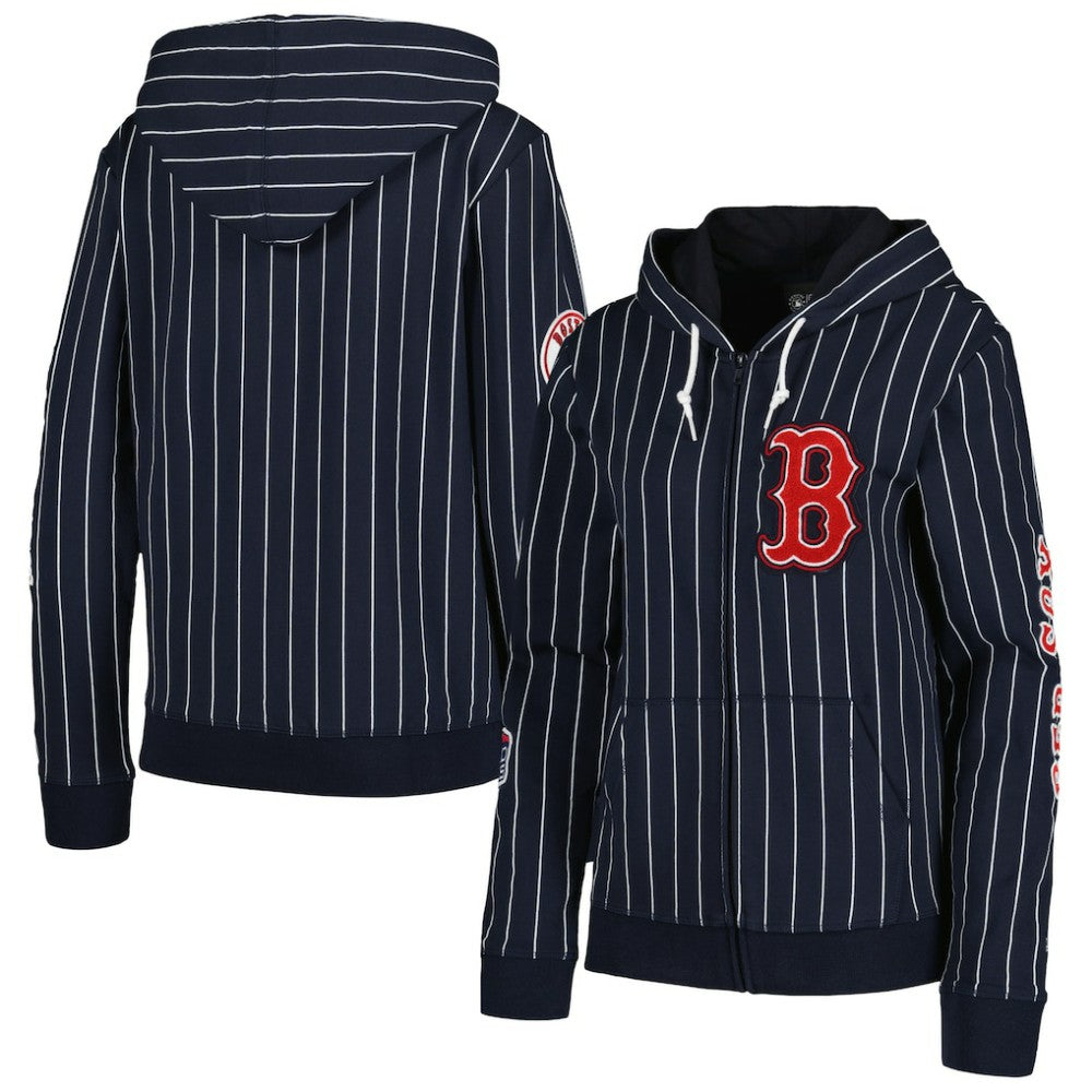 Boston Red Sox New Era Women's Pinstripe Tri-Blend Full-Zip Jacket for sale