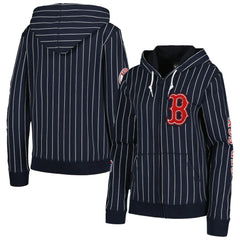 Boston Red Sox New Era Women's Pinstripe Tri-Blend Full-Zip Jacket for sale