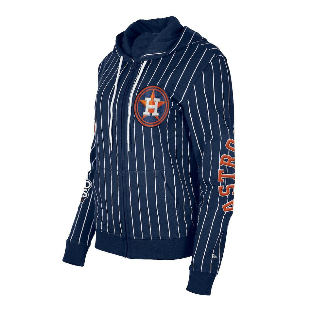 Houston Astros New Era Women's Pinstripe Tri-Blend Full-Zip Hoodie Jacket for sale
