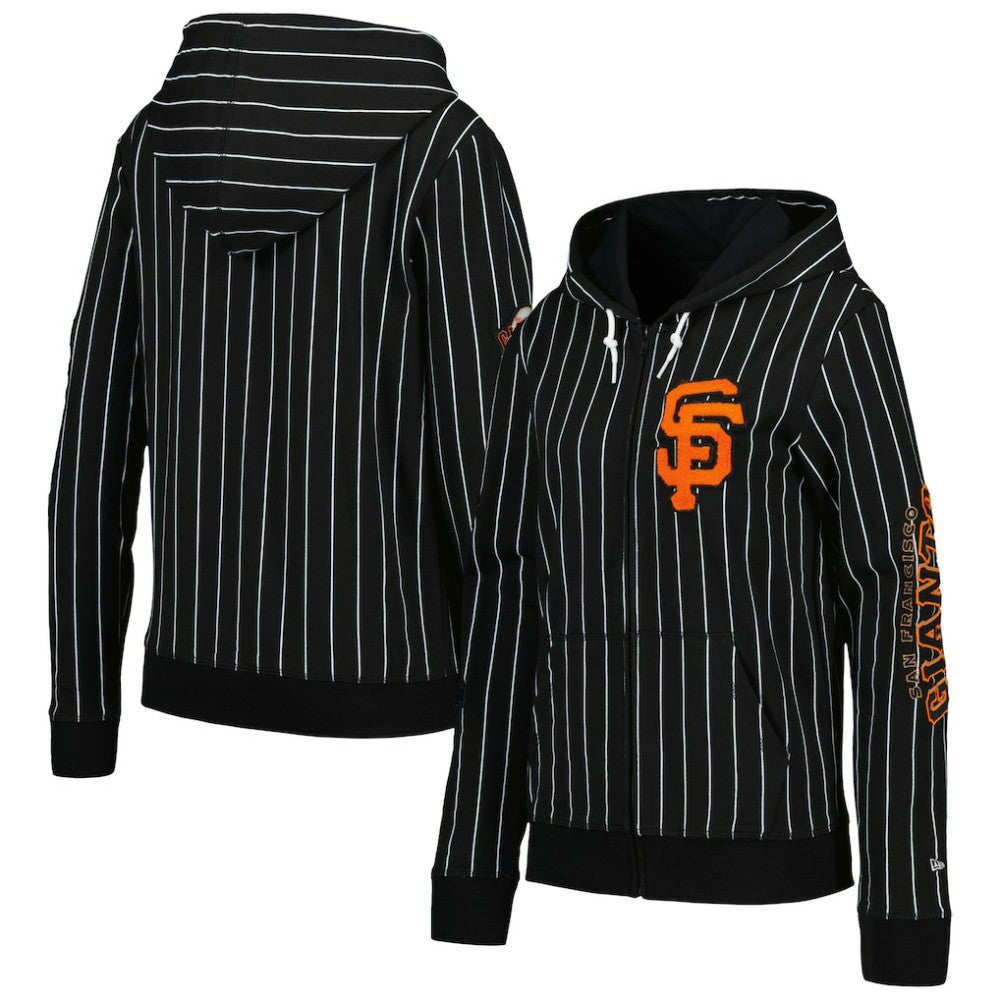San Francisco Giants New Era Women's Pinstripe Tri-Blend Full-Zip Jacket discount
