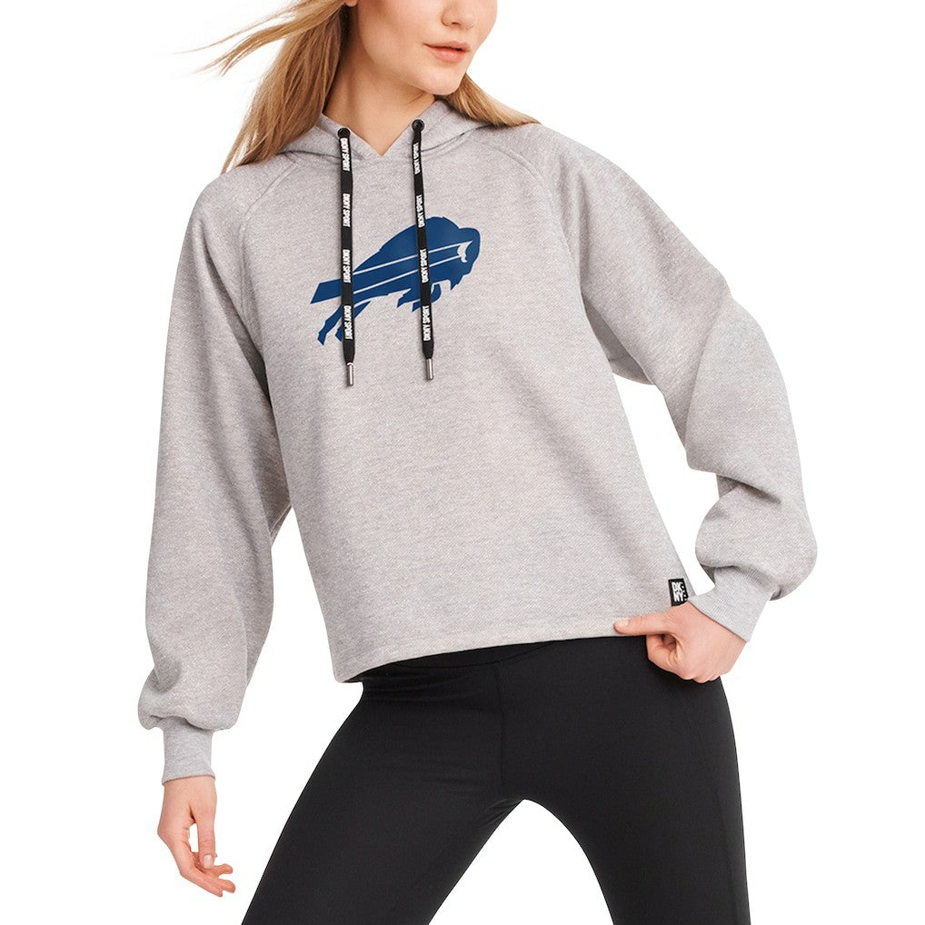 Buffalo Bills DKNY Sport Women's Debbie Dolman Raglan Pullover Hoodie Heather Gray - NFL