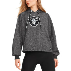 Las Vegas Raiders DKNY Sport Women's Debbie Dolman Raglan Pullover Hoodie Black - NFL