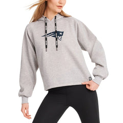 New England Patriots DKNY Sport Women's Debbie Dolman Raglan Pullover Hoodie Heather Gray - NFL