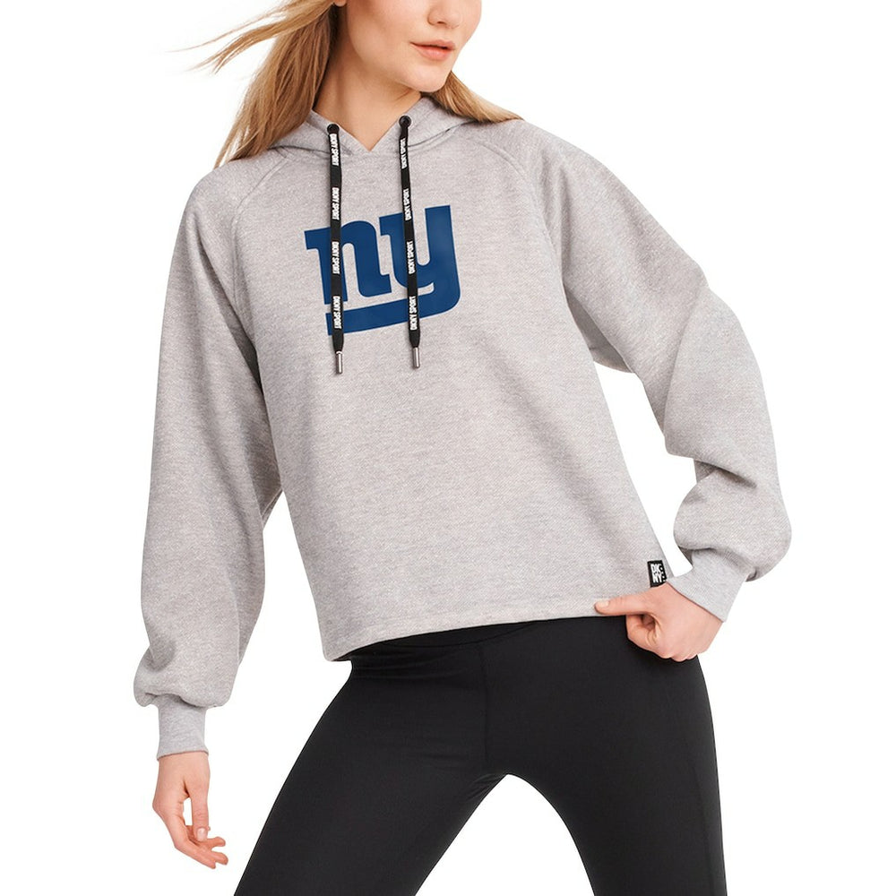 New York Giants DKNY Sport Women's Debbie Dolman Raglan Pullover Hoodie Heather Gray - NFL