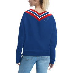 New York Giants Tommy Hilfiger Women's Heidi Raglan V-Neck Sweater Royal - NFL
