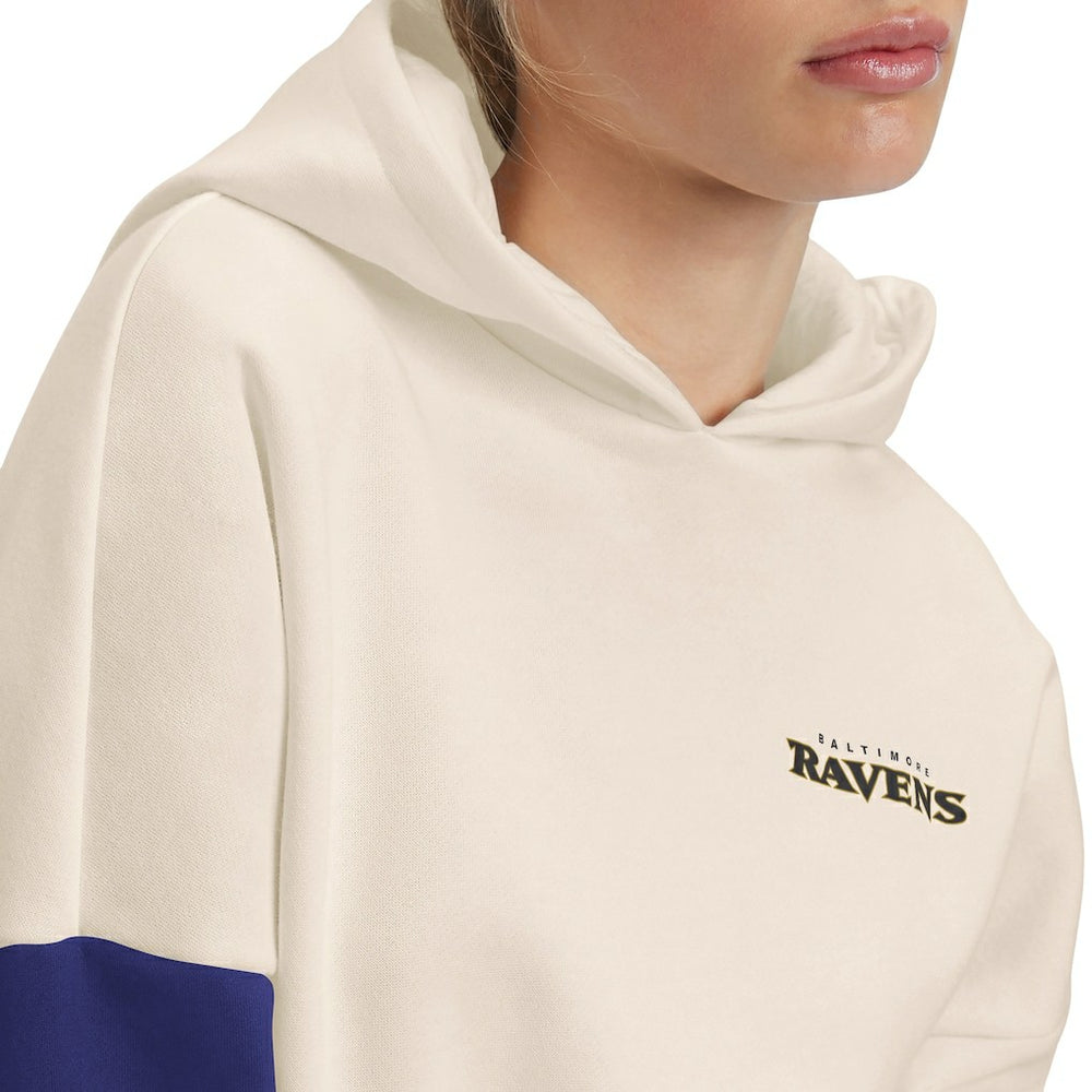 Baltimore Ravens Tommy Hilfiger Women's Harriet Pullover Hoodie Cream/Purple - NFL