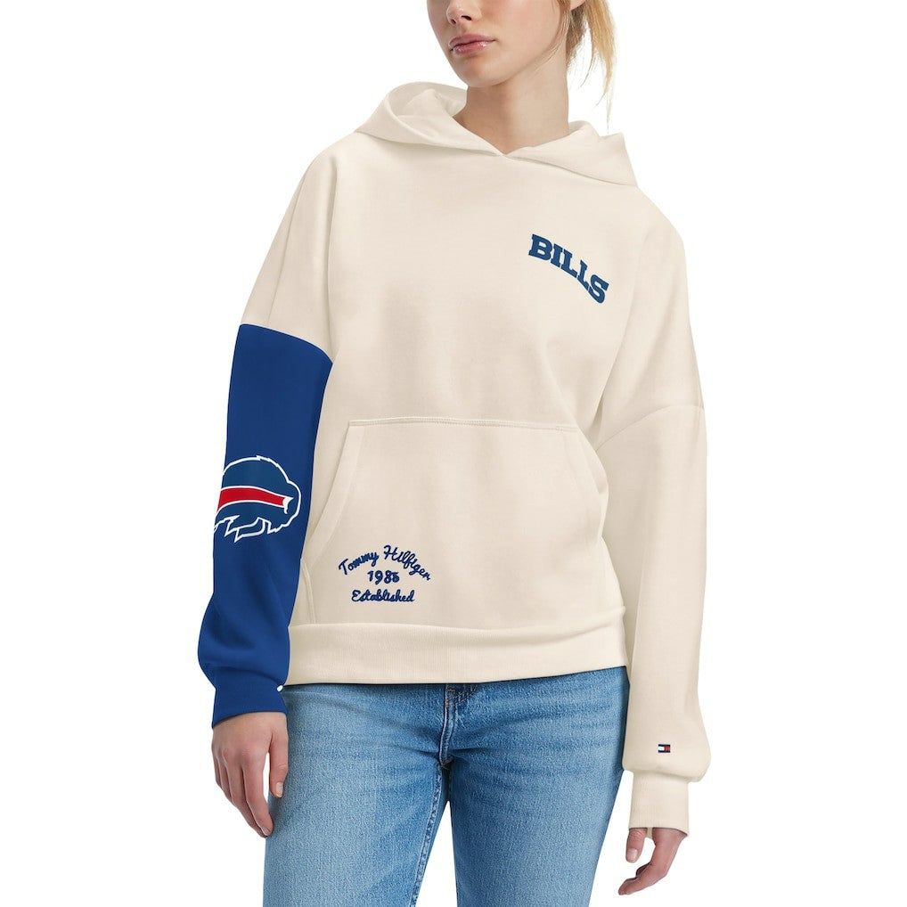 Buffalo Bills Tommy Hilfiger Women's Harriet Pullover Hoodie Cream/Royal - NFL