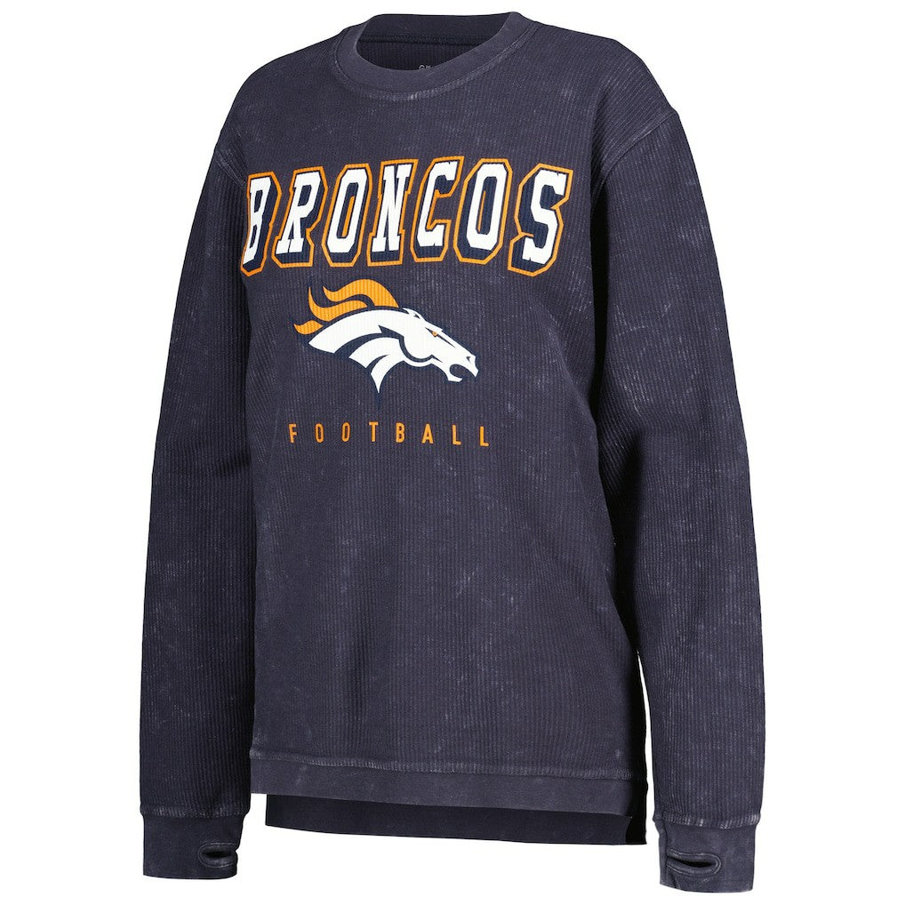Denver Broncos G-III 4Her by Carl Banks Women's Comfy Cord Pullover Sweatshirt Navy - NFL