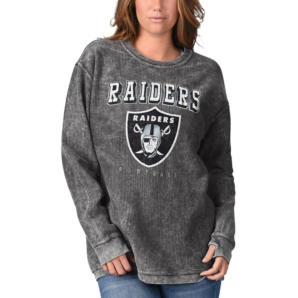 Las Vegas Raiders G-III 4Her by Carl Banks Women's Comfy Cord Pullover Sweatshirt Black - NFL