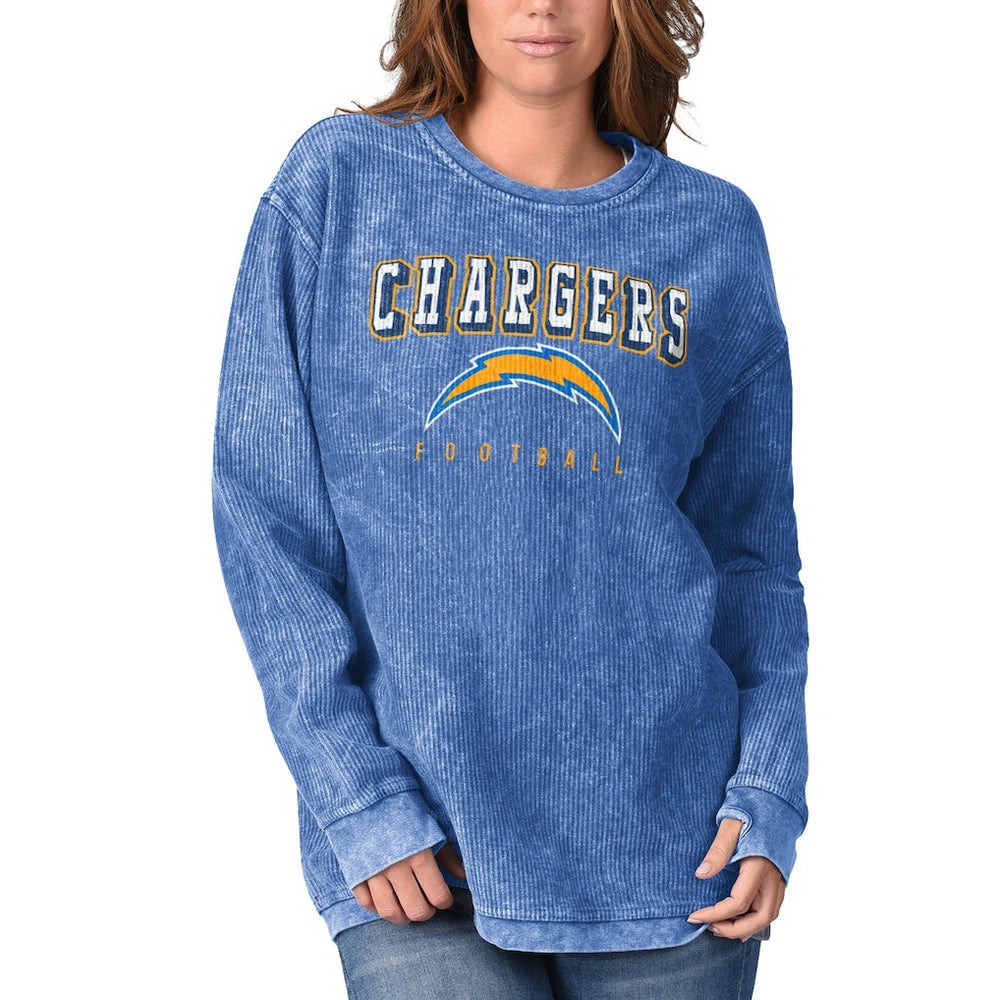 Los Angeles Chargers G-III 4Her by Carl Banks Women's Comfy Cord Pullover Sweatshirt Powder Blue - NFL
