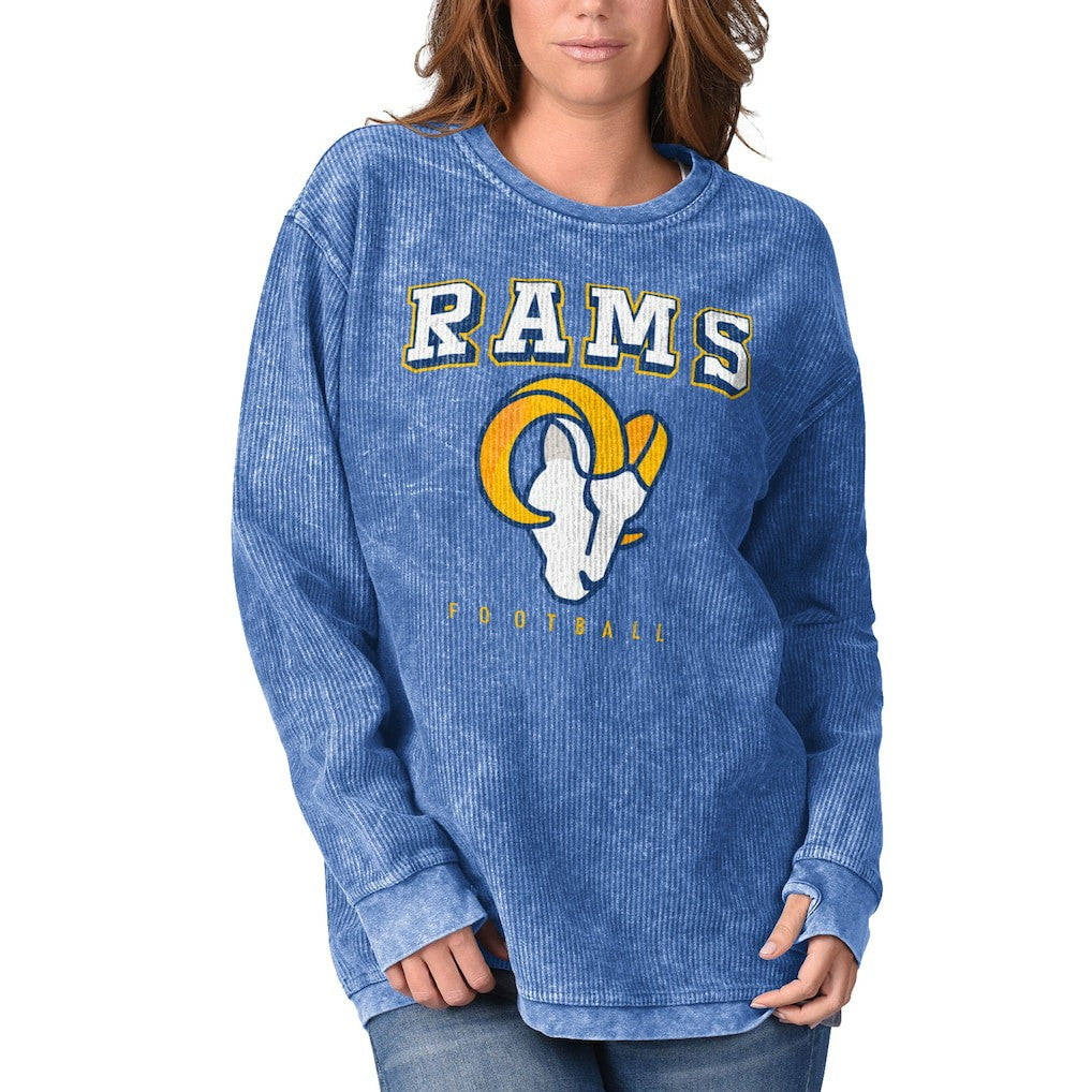 Los Angeles Rams G-III 4Her by Carl Banks Women's Comfy Cord Pullover Sweatshirt Royal - NFL
